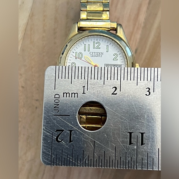 Citizen Ladies Watch Vintage Gold Tone Stretch Bracelet White Dial Date Window - Picture 8 of 8
